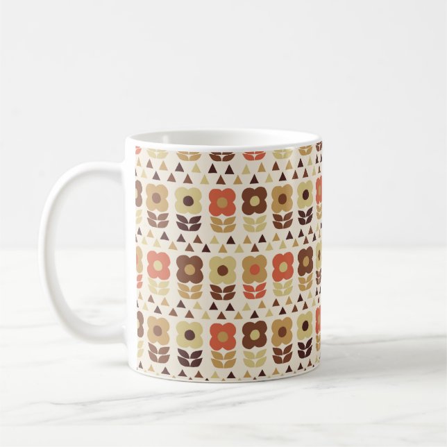 Retro-Blume - nahtloses Muster Kaffeetasse (Links)