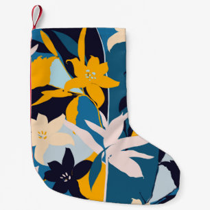 Retro-Blume Nahtloses Muster Kleiner Weihnachtsstrumpf