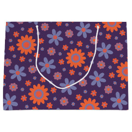 Retro Blume Niedlich Fun 70er Hippie Daisy Muster Große Geschenktüte