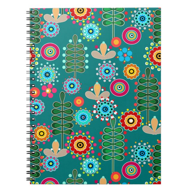 Retro, Blume Notizblock (Vorderseite)