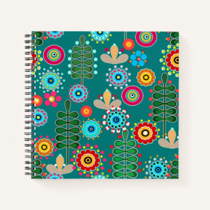 Retro, Blume Notizbuch