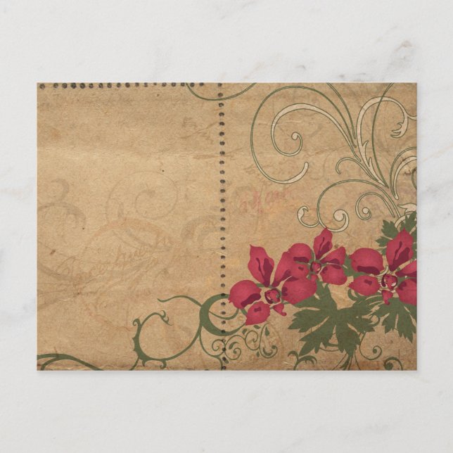 Retro-Blume Postkarte (Vorderseite)