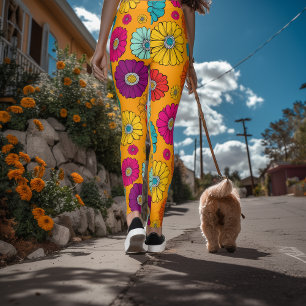 Retro-Blume-Power Leggings