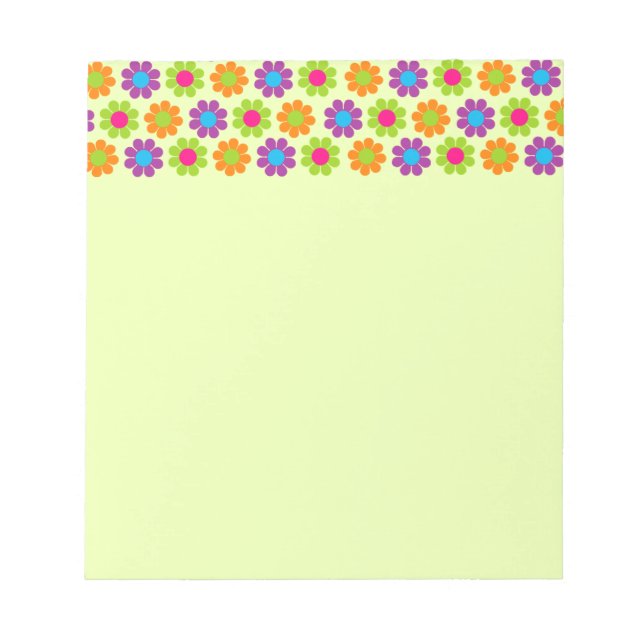 Retro-Blume-Power Notizblock (Vorderseite)