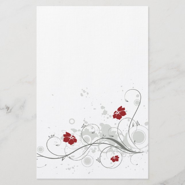 Retro-Blume stationär Briefpapier (Vorderseite)