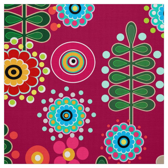 Retro, Blume Stoff (Muster)