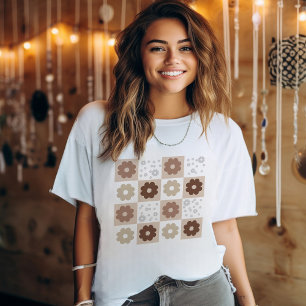 Retro-Blume T - Shirt geprüft