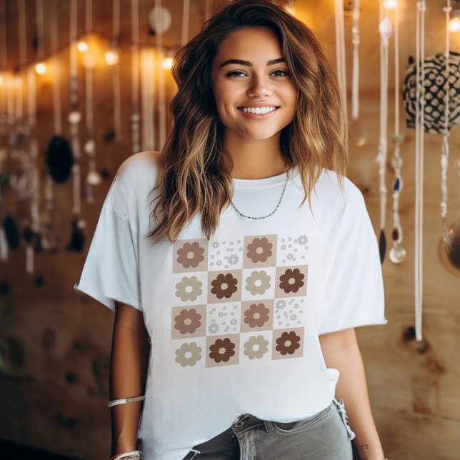 Retro-Blume T - Shirt geprüft (Von Creator hochgeladen)