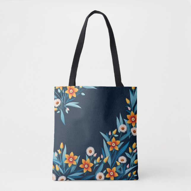 Retro-Blume Tasche (Vorderseite)