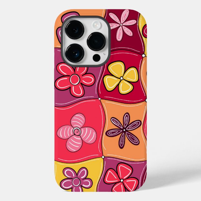 Retro-Blume Telefoncase Case-Mate iPhone 14 Pro Hülle (Rückseite)
