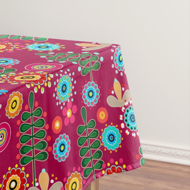 Retro, Blume Tischdecke (Beispiel)
