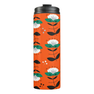 Retro Blume und Blätter nahtlos Muster.  Thermosbecher