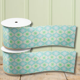 Retro-Blume und Daisy-Hourglass-Muster Satinband