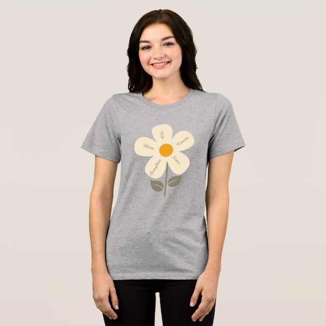 Retro-Blume, weibliche Rollen, Mutter, Ehefrau, in Tri-Blend Shirt (Vorderseite voll)