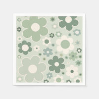 Retro-Blume zeigen Grünes Abstraktes Blumenmuster