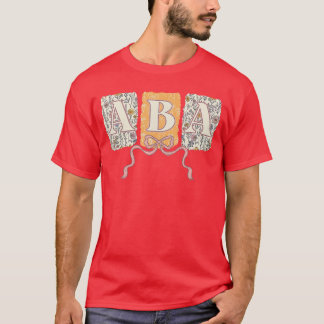 Retro-Blumen-ABA-Coqueette-Schleife Angewandtes Ve T-Shirt