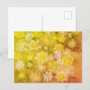 Retro-Blumen-Abstracte Salzige Aquarellmalerei Postkarte