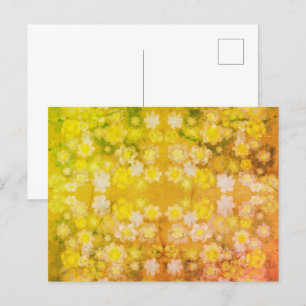 Retro-Blumen-Abstractes-Salz-Wasserfarben-Muster Postkarte
