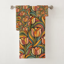 Retro-Blumen-Art-Nouveau-Muster-Dekor