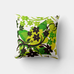 [Retro-Blumen] Botanisches Grafikdesign von 1974 Kissen