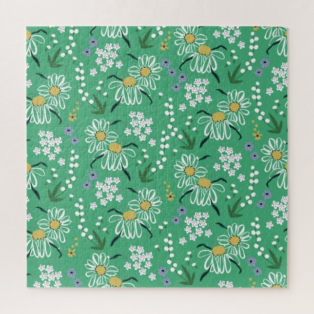 Retro-Blumen, botanisches nahtloses Muster. (Vertikal)