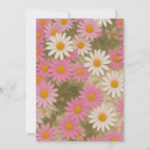 Retro-Blumen-Daisy-Muster Ästhetisches Design Save The Date