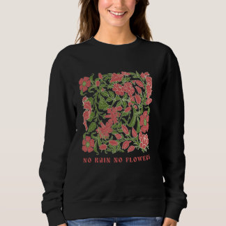 Retro-Blumen Damen Frühling Tops Kein Regen Keine