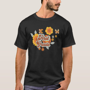 Retro-Blumen Erste 1. Klasse Lehrer Idee 1 T-Shirt
