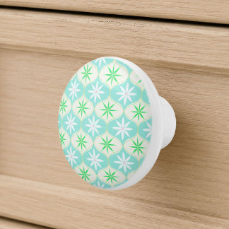 Retro-Blumen- & Gänseblümchen-Sanduhr-Muster Keramikknauf