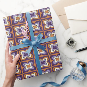 Retro-Blumen-Geometrie Geschenkpapier