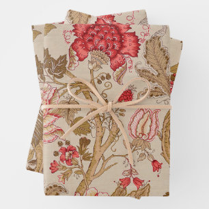 Retro-Blumen-Geschenkpapierbögen Geschenkpapier Set
