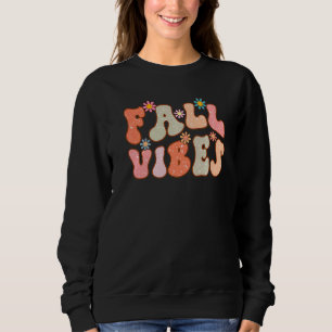 Retro-Blumen-Herbststimmung Herbststimmung Froher Sweatshirt