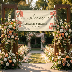 Retro-Blumen Hochzeit im Vintage-Garten-Stil Banner
