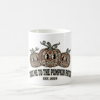 Retro-Blumen-Kürbisfeld-Herbst-Kaffeetasse Kaffeetasse