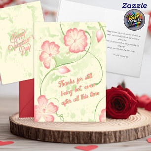 Retro Blumen Lustiger Ehemann Valentinstag Karte