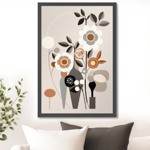 Retro-Blumen-Mid-Century-Modern-Druck-Wandkunst Poster