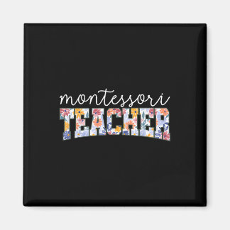Retro-Blumen-Motivre Montessori-Lehrer-Dozent-Erzi Magnet