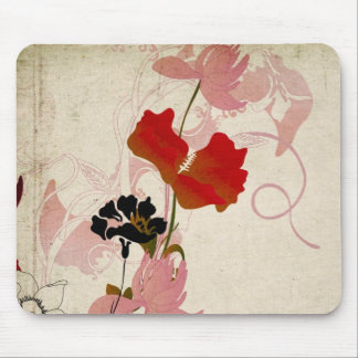 Retro Blumen Mousepad