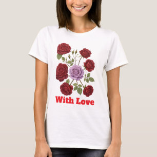 Retro-Blumen-Romanische Botanische Rose T-Shirt