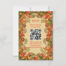 Retro-Blumen - RSVP-Karte
