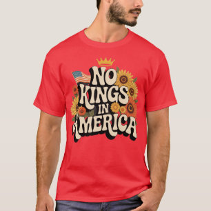 Retro-Blumen-Shirt 70er Jahre Damen Kein König In  T-Shirt