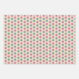 Retro-Blumen-Sommer Geschenkpapier Set