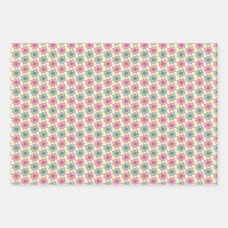 Retro-Blumen-Sommer Geschenkpapier Set