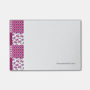 Retro-Blumen-Totenkopf-Polka-Punkt Post-it Klebezettel