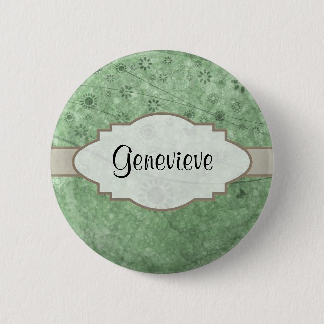 Retro Blumen und Schmetterlinge Aqua.png Button (Vorderseite)