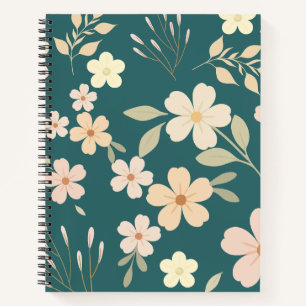 Retro-Blumen-Vibe-Notizbuch Notizbuch