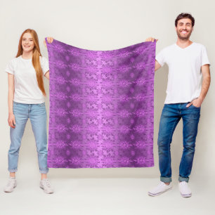 Retro-Blumen-Violett-Design Fleecedecke