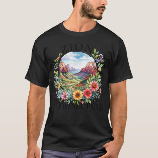 Retro-Blumen Zion National Park Wandern Camping T-Shirt