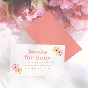 Retro-Blumenbuch für Baby-Mädchen-Baby-Party Begleitkarte
