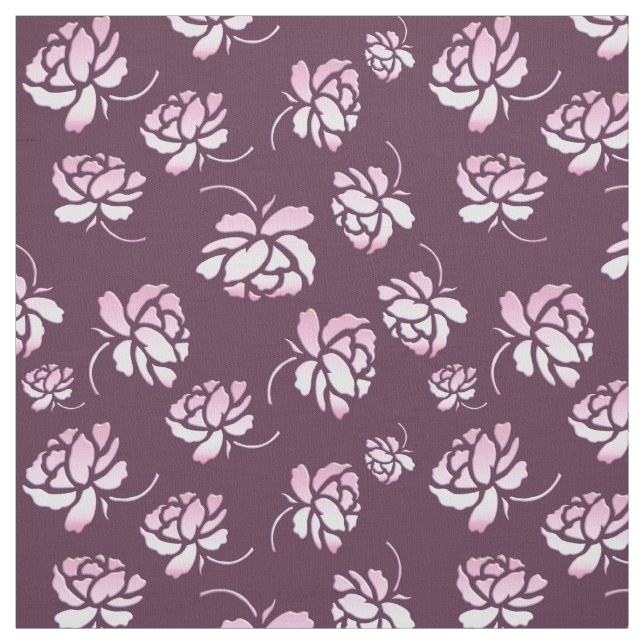 Retro Blumenburgunder-Muster Stoff (Muster)